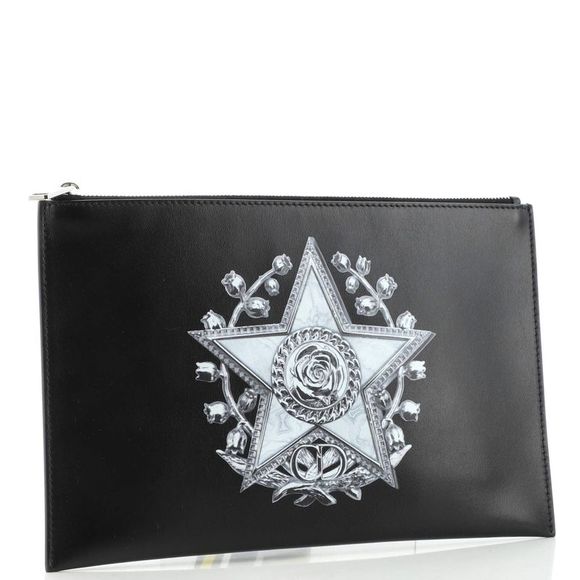 Christian Dior Homme Zip Pouch Printed Leather Black, Print - Picture 2 of 6